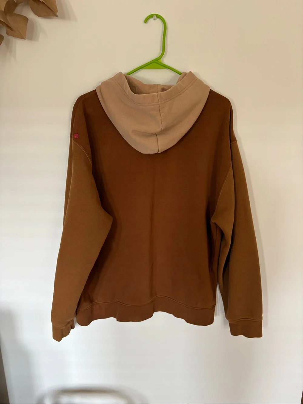 Jordan Brown Tan Colorblock Pullover Hoodie Men’s L (Fits Oversized/XL)